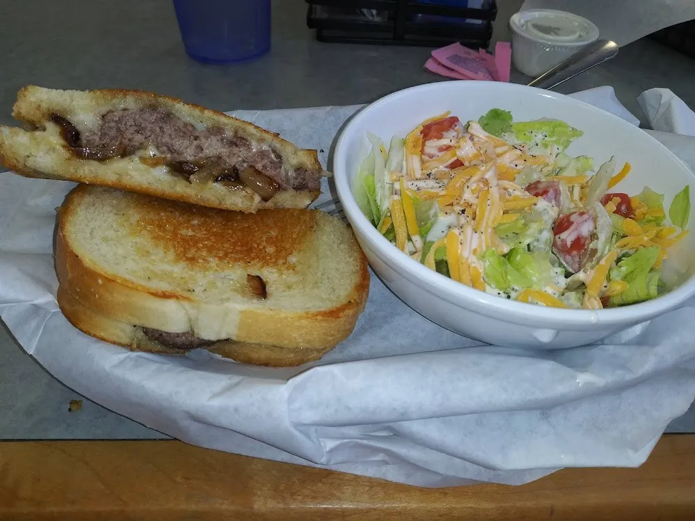 Patty Melt Sandwich with Side Salad
